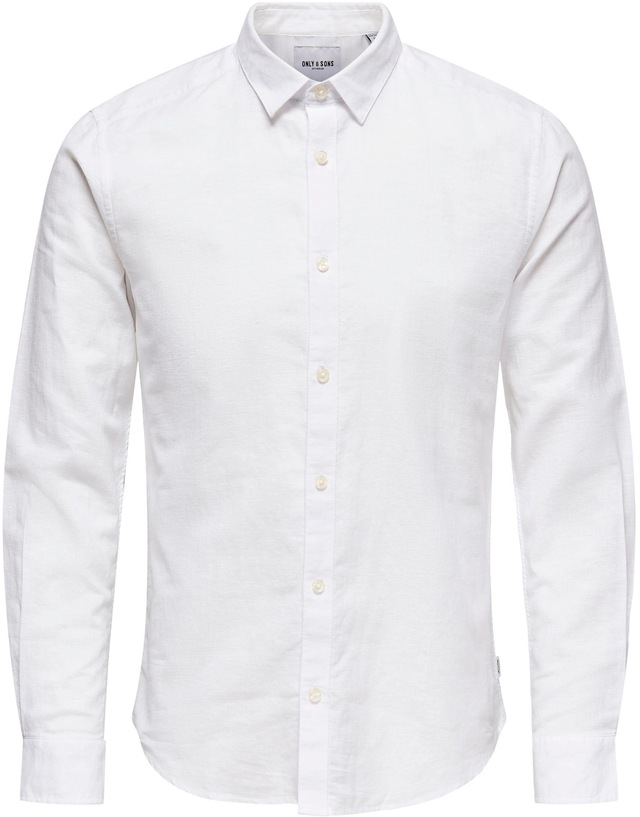 ONLY & SONS Langarmhemd »ONSCAIDEN LS SOLID LINEN SHIRT NOOS« Baumwollmischung mit Leinen, slim fit