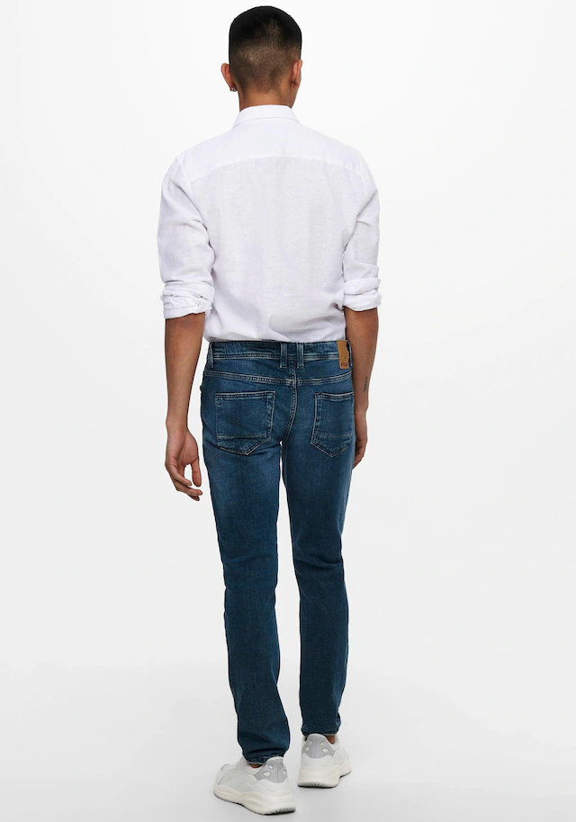 ONLY & SONS Langarmhemd »ONSCAIDEN LS SOLID LINEN SHIRT NOOS« Baumwollmischung mit Leinen, slim fit
