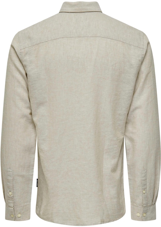 ONLY & SONS Langarmhemd »ONSCAIDEN LS SOLID LINEN SHIRT NOOS« Baumwollmischung mit Leinen, slim fit