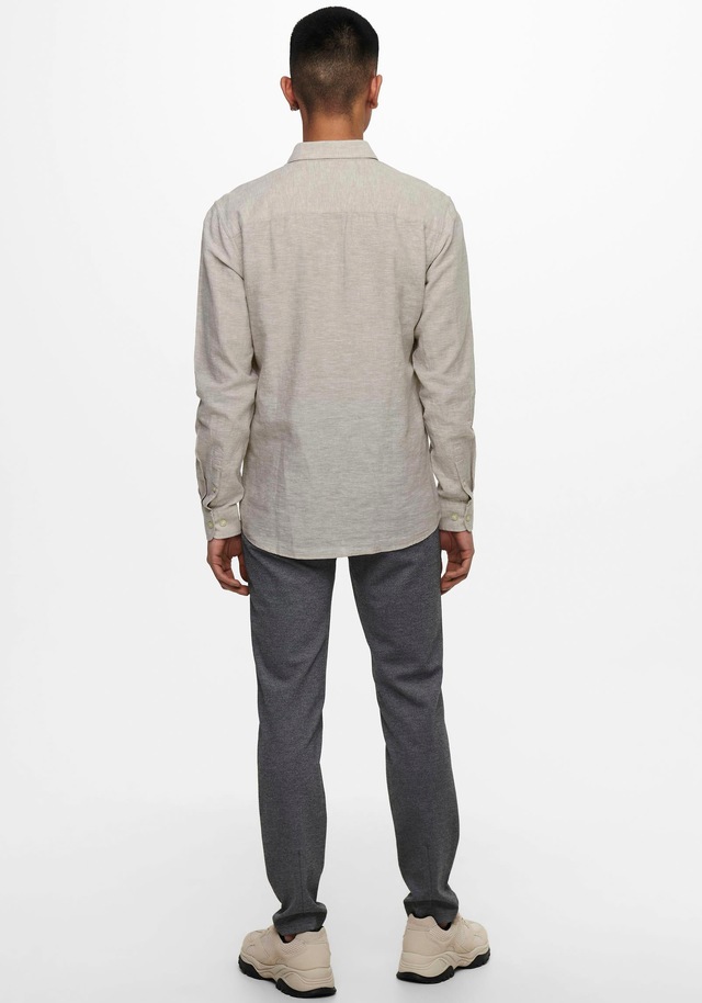 ONLY & SONS Langarmhemd »ONSCAIDEN LS SOLID LINEN SHIRT NOOS« Baumwollmischung mit Leinen, slim fit