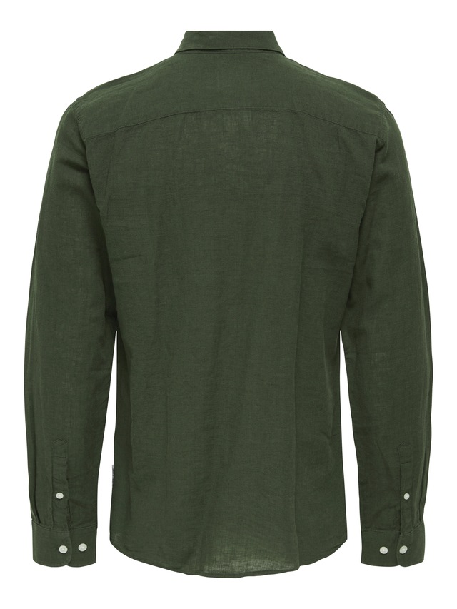 ONLY & SONS Langarmhemd »ONSCAIDEN LS SOLID LINEN SHIRT NOOS« Baumwollmischung mit Leinen, slim fit