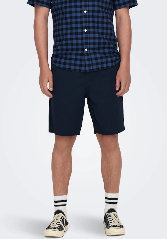 ONLY & SONS Shorts »ONSLINUS 0007 COT LIN SHORTS NOOS« Baumwolle mit Leinen, normal geschnitten