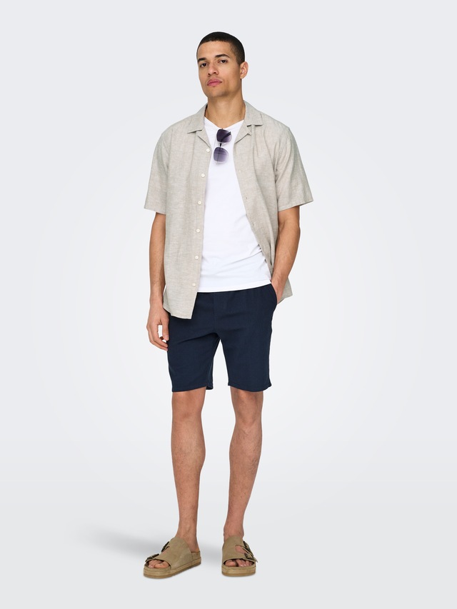 ONLY & SONS Shorts »ONSLINUS 0007 COT LIN SHORTS NOOS« Baumwolle mit Leinen, normal geschnitten