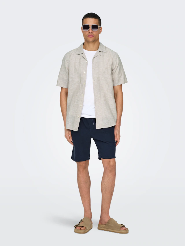 ONLY & SONS Shorts »ONSLINUS 0007 COT LIN SHORTS NOOS« Baumwolle mit Leinen, normal geschnitten