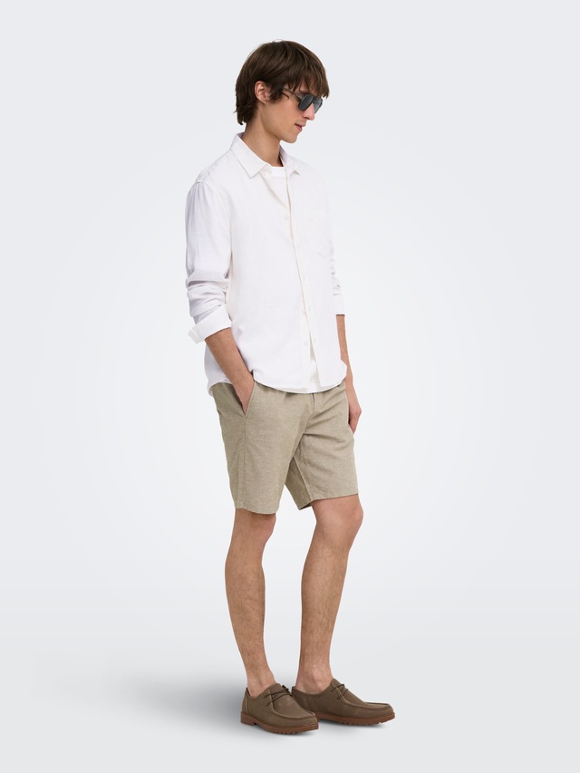 ONLY & SONS Shorts »ONSLINUS 0007 COT LIN SHORTS NOOS« Baumwolle mit Leinen, normal geschnitten