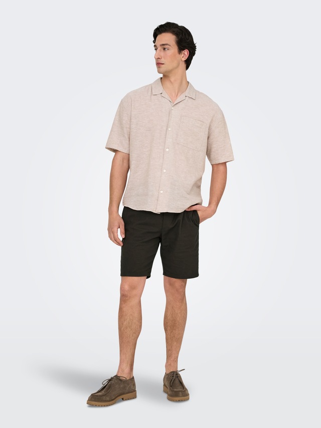 ONLY & SONS Shorts »ONSLINUS 0007 COT LIN SHORTS NOOS« Baumwolle mit Leinen, normal geschnitten