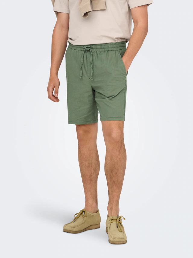 ONLY & SONS Shorts »ONSLINUS 0007 COT LIN SHORTS NOOS« Baumwolle mit Leinen, normal geschnitten