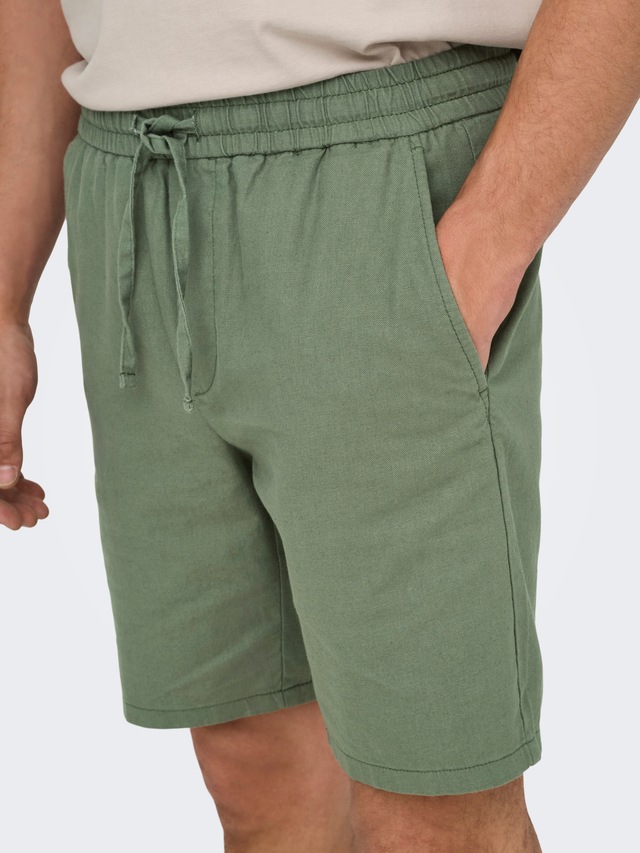 ONLY & SONS Shorts »ONSLINUS 0007 COT LIN SHORTS NOOS« Baumwolle mit Leinen, normal geschnitten