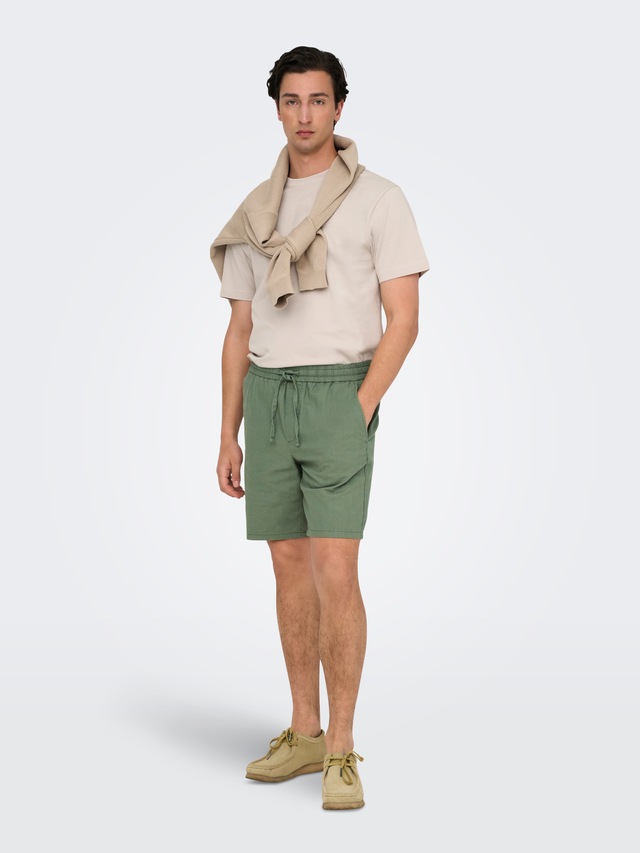 ONLY & SONS Shorts »ONSLINUS 0007 COT LIN SHORTS NOOS« Baumwolle mit Leinen, normal geschnitten