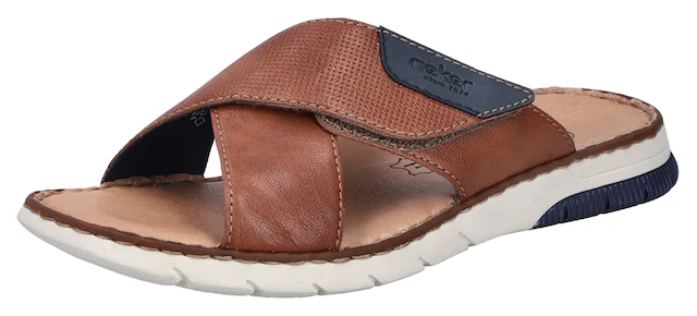 Rieker Pantolette , Sommerschuh, Schlappen, Klettschuh, mit Klettriemchen