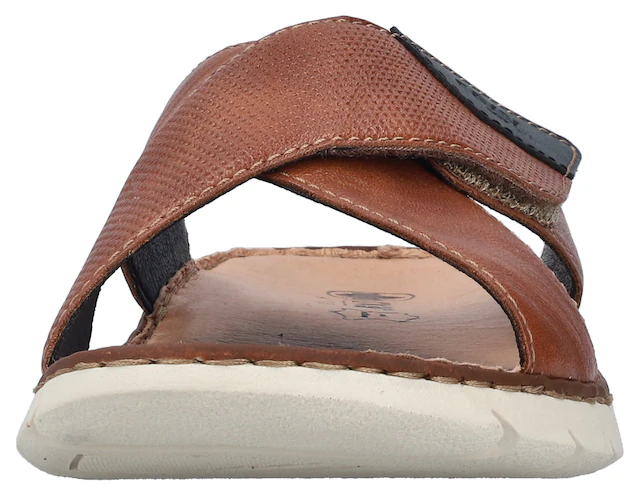 Rieker Pantolette , Sommerschuh, Schlappen, Klettschuh, mit Klettriemchen