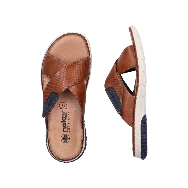 Rieker Pantolette , Sommerschuh, Schlappen, Klettschuh, mit Klettriemchen