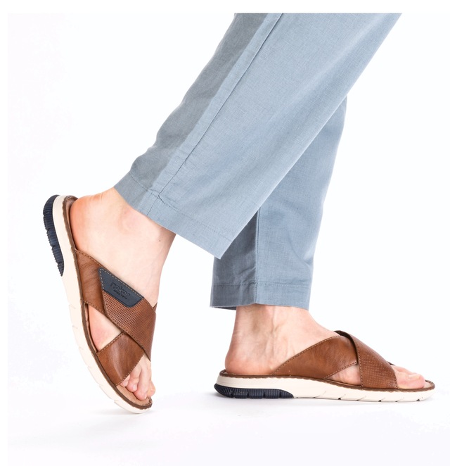 Rieker Pantolette , Sommerschuh, Schlappen, Klettschuh, mit Klettriemchen
