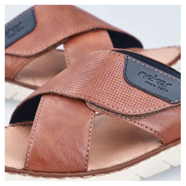 Rieker Pantolette , Sommerschuh, Schlappen, Klettschuh, mit Klettriemchen