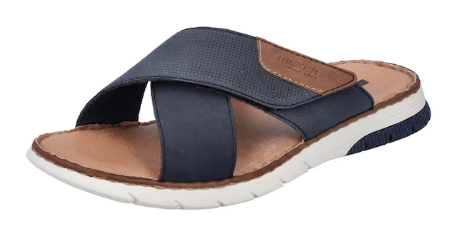 Rieker Pantolette , Sommerschuh, Schlappen, Klettschuh, mit Klettriemchen