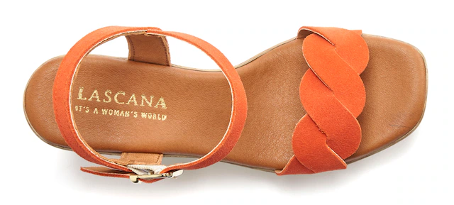 LASCANA Riemchensandalette »Sandale, Sandalette, Sommerschuh« aus weichem Leder mit Blockabsatz