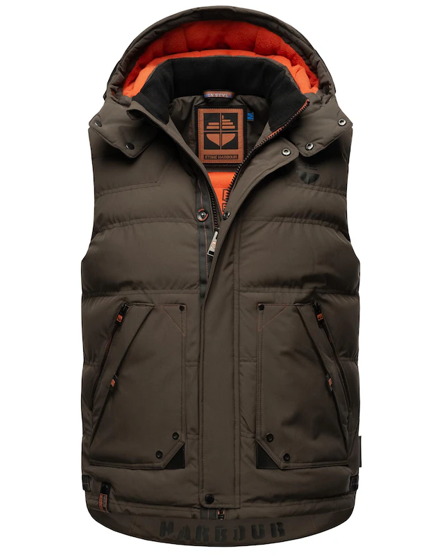 Stone Harbour Steppweste »Egoor« Sportliche Outdoorweste mit abnehmbarer Kapuze