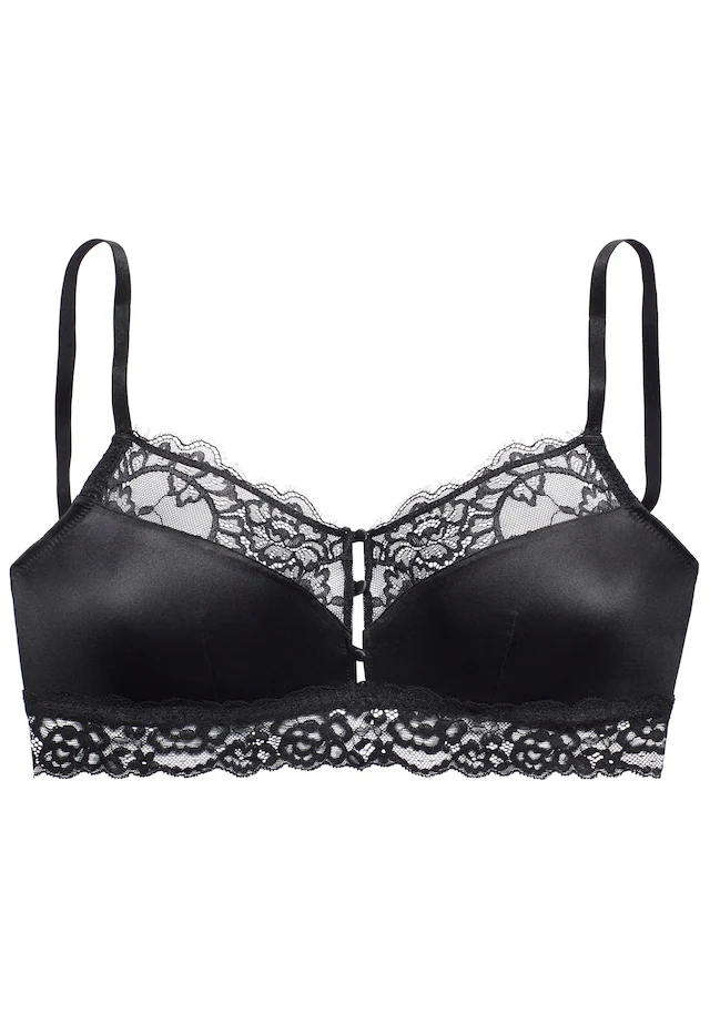 LASCANA Bralette-BH », BH ohne Bügel, bügelloser BH, mit Seide und edler Spitze, Alana« als Dessous-Set kombinierbar, Dessous
