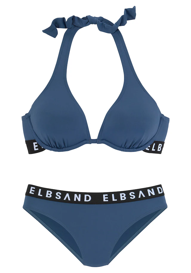 Elbsand Bügel-Bikini mit Markenschriftzügen in Kontrastfarbe