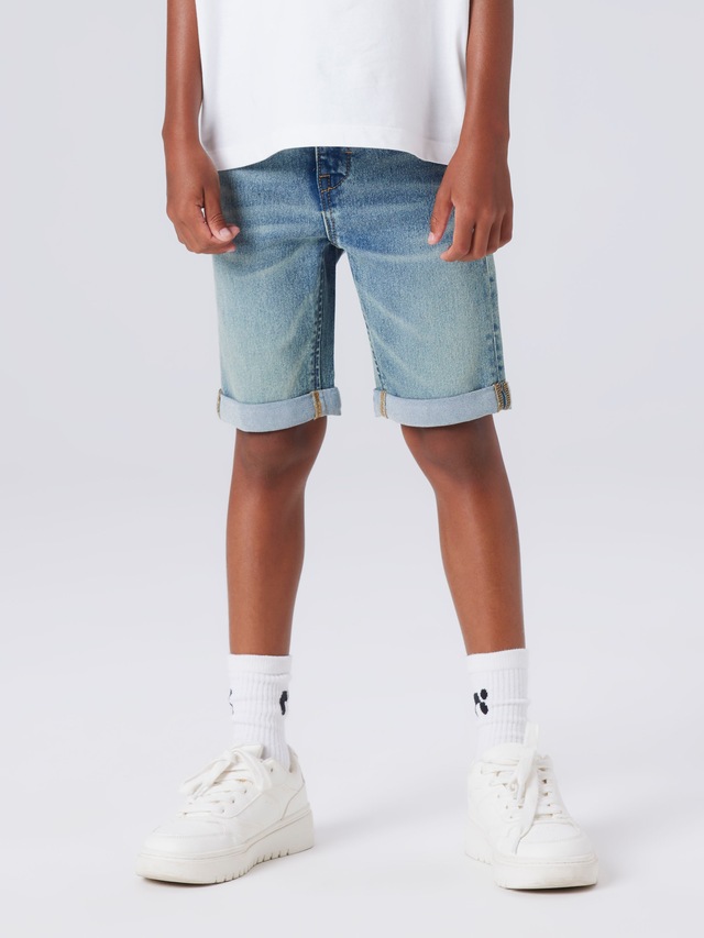 Name It »NKMSILAS SLIM DNM L SHORT« Baumwollmischung, Stretch, Umschlagsaum