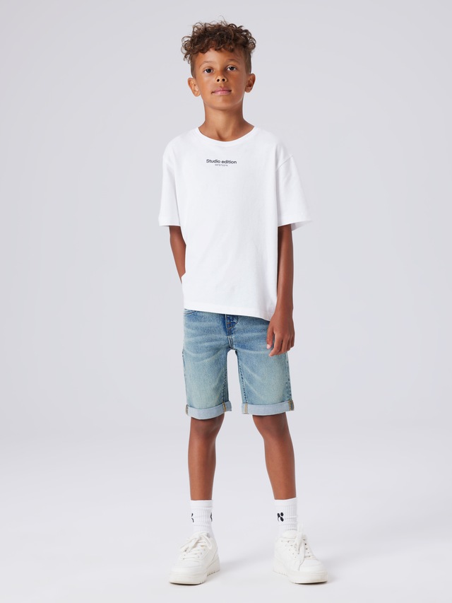 Name It »NKMSILAS SLIM DNM L SHORT« Baumwollmischung, Stretch, Umschlagsaum