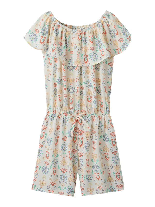Name It Kurzoverall »NKFVINAYA PLAYSUIT FFF« Kunstfaser, elastischer Bund, Allover-Druck
