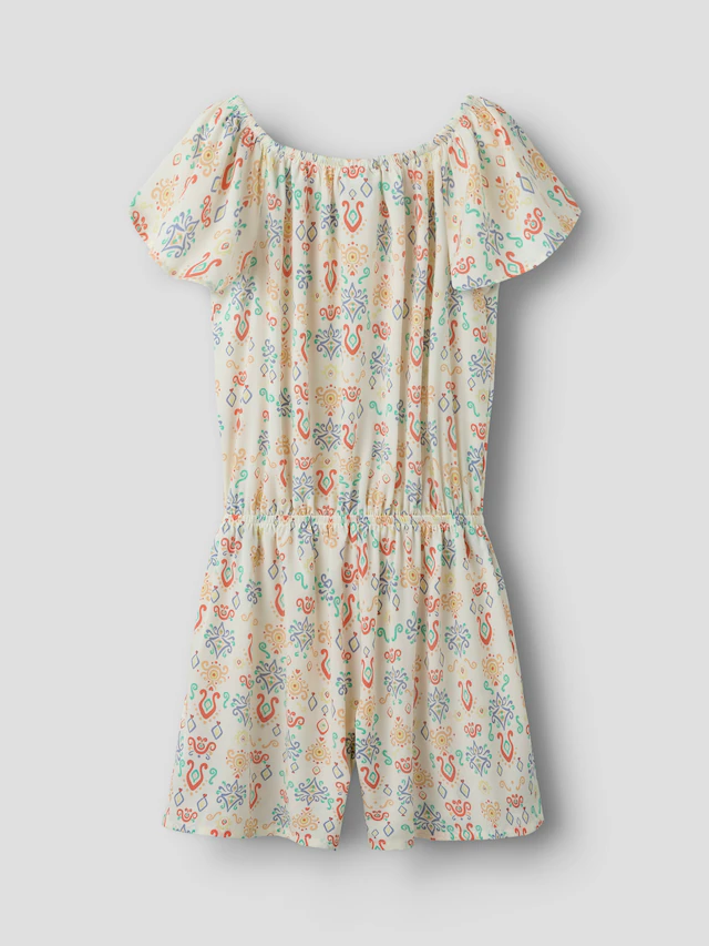 Name It Kurzoverall »NKFVINAYA PLAYSUIT FFF« Kunstfaser, elastischer Bund, Allover-Druck