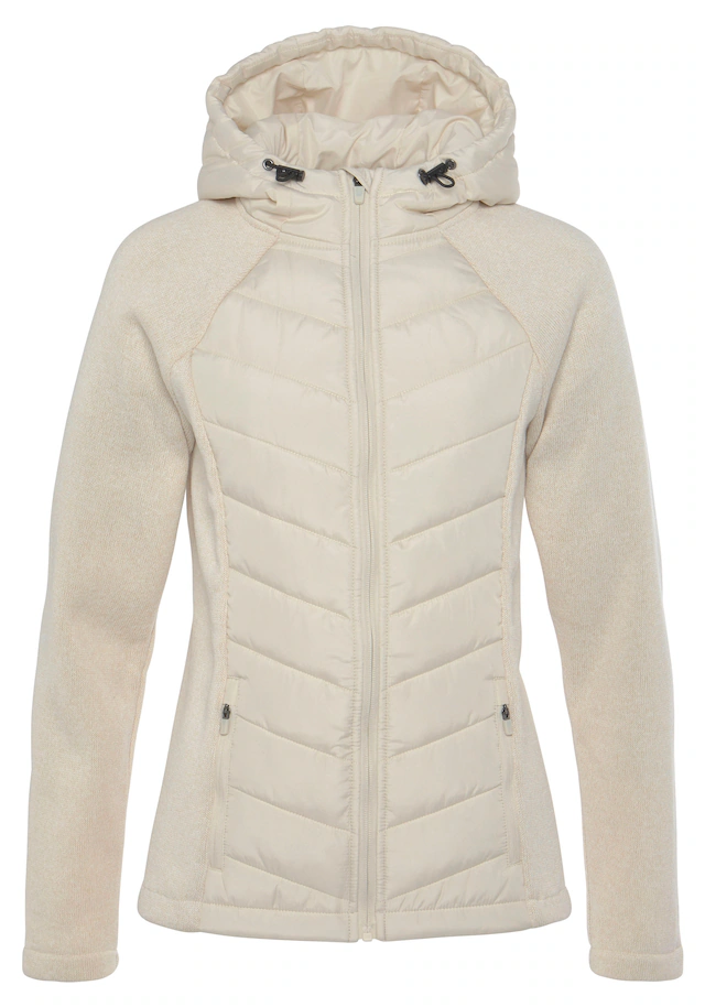 Vivance Steppjacke mit Kapuze mit Strickfleece-Ärmeln