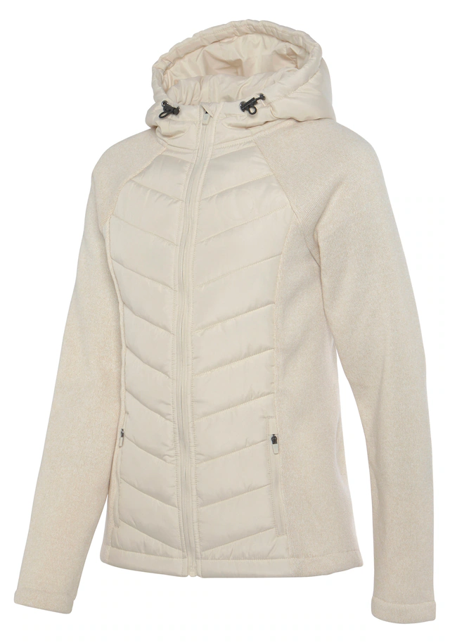 Vivance Steppjacke mit Kapuze mit Strickfleece-Ärmeln