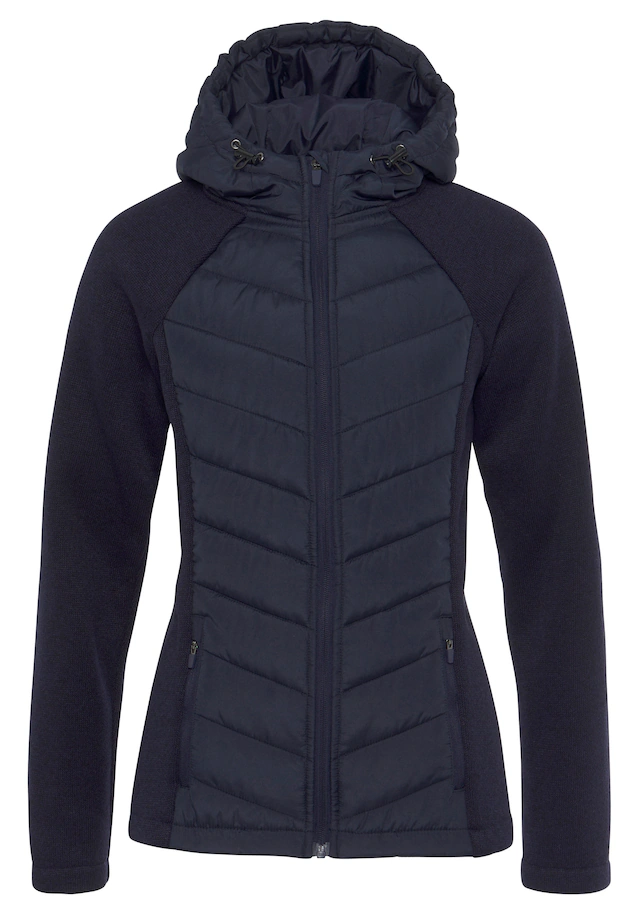Vivance Steppjacke mit Kapuze mit Strickfleece-Ärmeln
