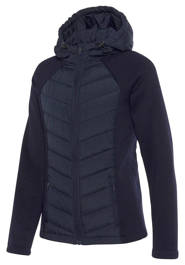 Vivance Steppjacke mit Kapuze mit Strickfleece-Ärmeln