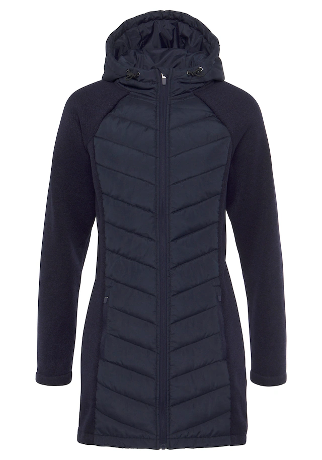 Vivance Steppjacke mit Kapuze mit Strickfleece-Ärmeln
