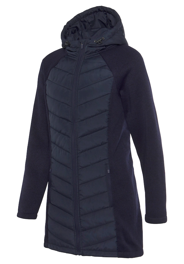 Vivance Steppjacke mit Kapuze mit Strickfleece-Ärmeln
