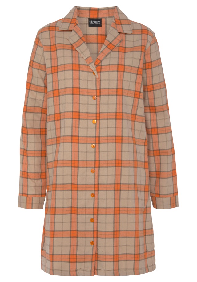 Vivance Dreams by Lascana Nachthemd Ohne Taschen aus kuschelig weichem Flanell