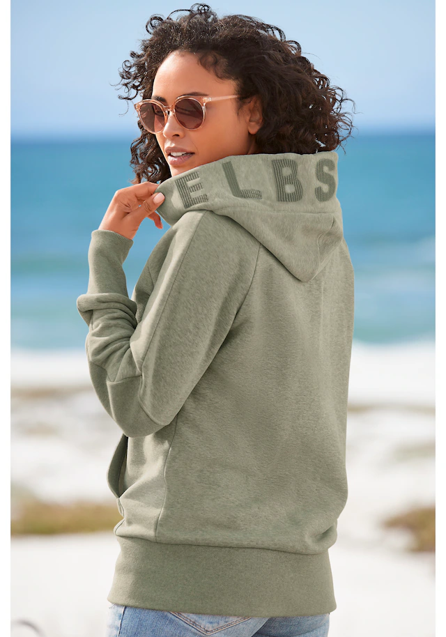 Elbsand Kapuzensweatjacke »Kelina« mit Logostickerei auf der Kapuze, bequeme Freizeitjacke mit Taschen
