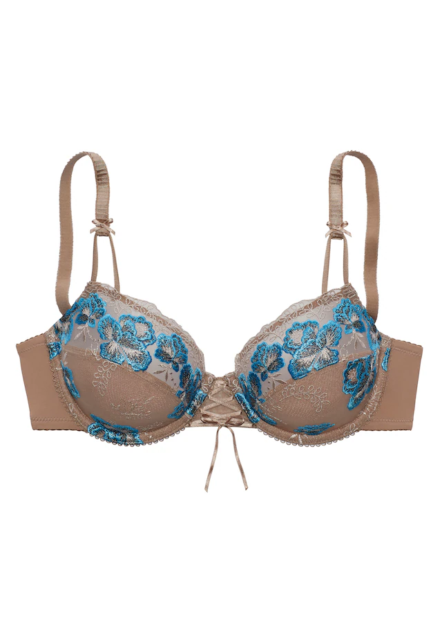 Nuance by Lascana Bügel-BH », BH mit Bügel, Spitzen-BH, als Dessous-Set kombinierbar« mit floraler Stickereispitze und edler Schnürung, sexy Dessous