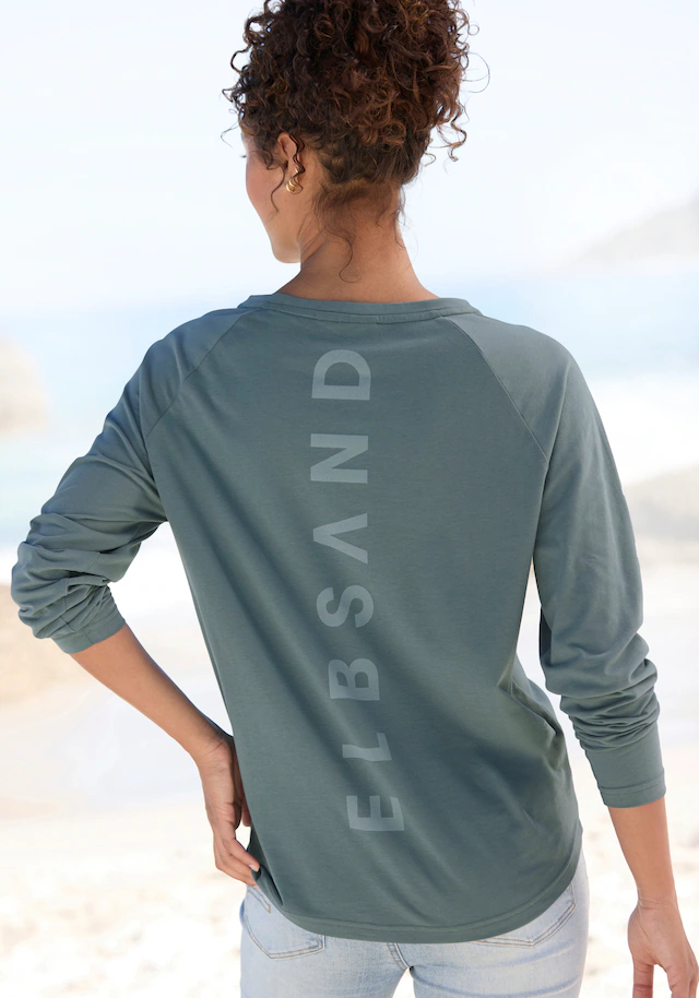 Elbsand Longsleeve »Tinna« mit Logodruck hinten, Langarmshirt aus Baumwoll-Mix, sportlich-casual