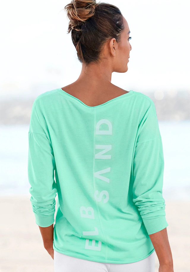 Elbsand Langarmshirt »Raina« mit Logoprint hinten, Longsleeve aus Baumwoll-Mix
