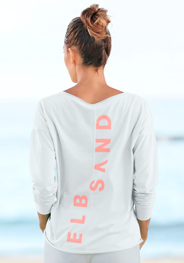Elbsand Langarmshirt »Raina« mit Logoprint hinten, Longsleeve aus Baumwoll-Mix