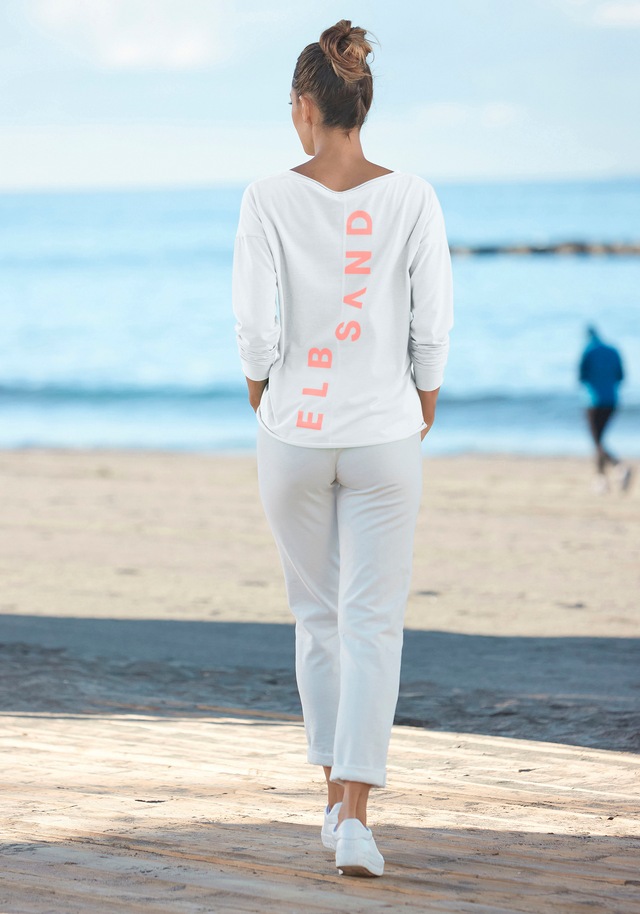 Elbsand Langarmshirt »Raina« mit Logoprint hinten, Longsleeve aus Baumwoll-Mix