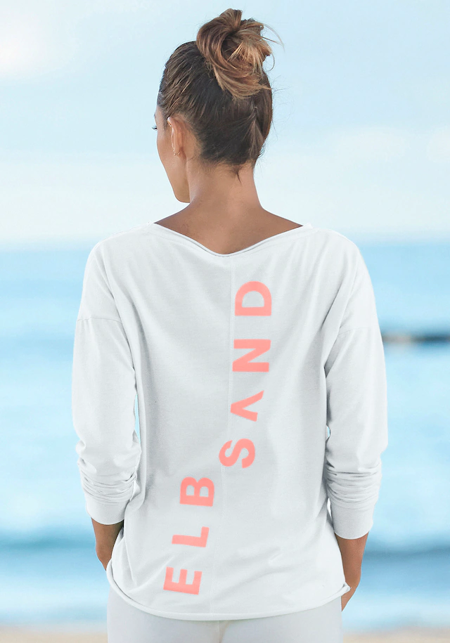 Elbsand Langarmshirt »Raina« mit Logoprint hinten, Longsleeve aus Baumwoll-Mix