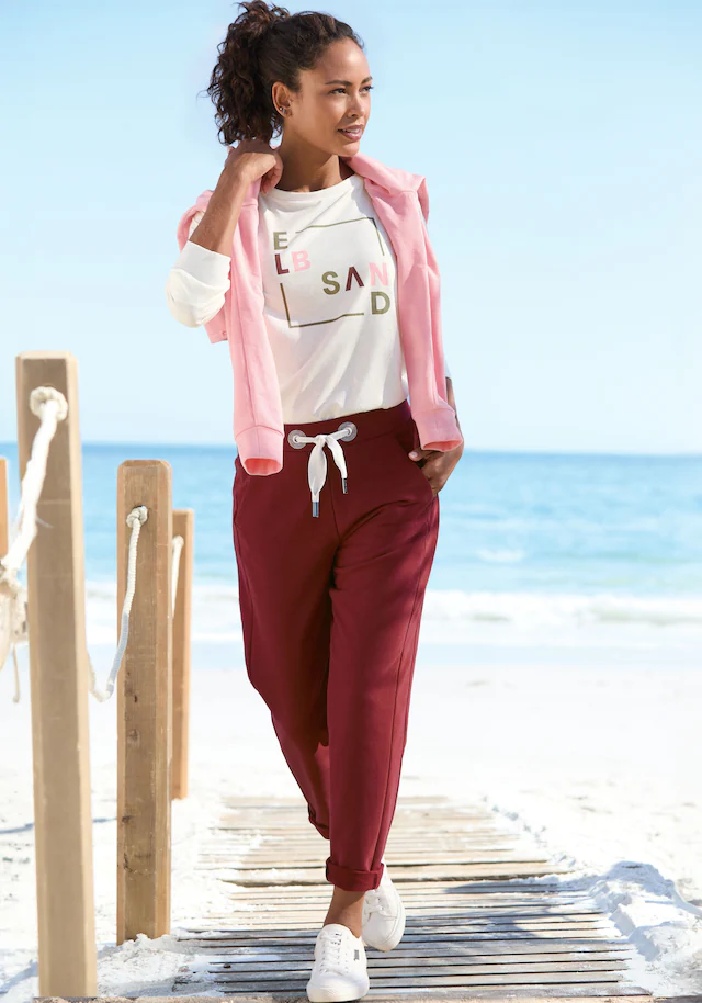 Elbsand Langarmshirt »Iruna« mit Frontdruck, Longsleeve, lockerer Schnitt
