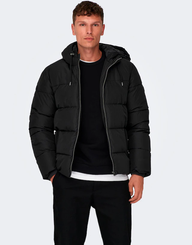 ONLY & SONS Steppjacke »ONSMARLON LIFE HOOD PUFFER JACKET OTW VD« mit Kapuze