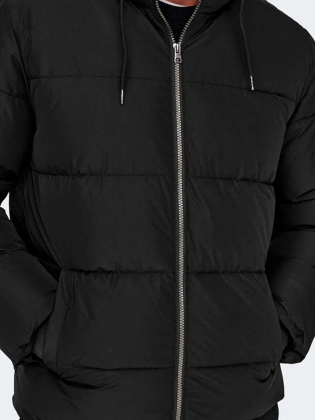 ONLY & SONS Steppjacke »ONSMARLON LIFE HOOD PUFFER JACKET OTW VD« mit Kapuze