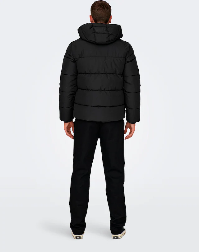ONLY & SONS Steppjacke »ONSMARLON LIFE HOOD PUFFER JACKET OTW VD« mit Kapuze
