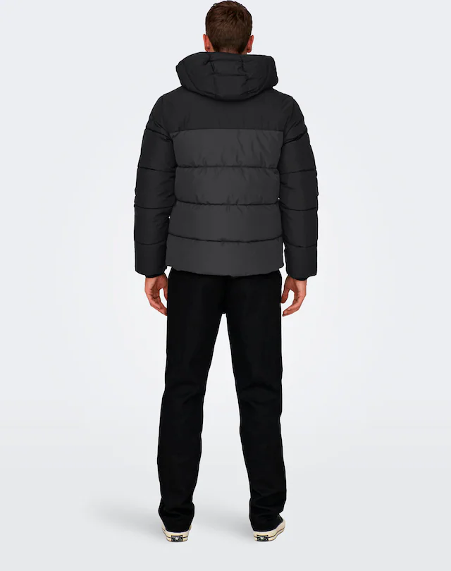 ONLY & SONS Steppjacke »ONSMARLON LIFE HOOD PUFFER JACKET OTW VD« mit Kapuze