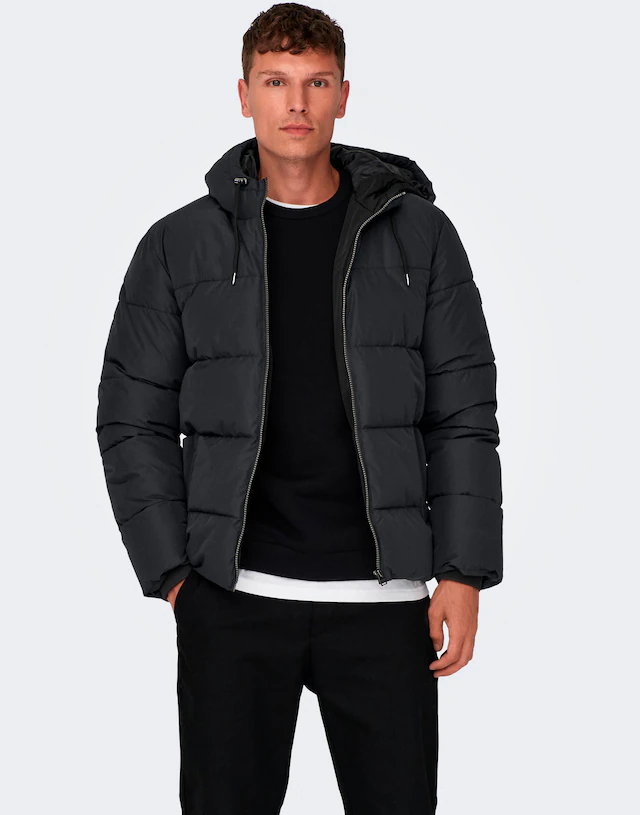 ONLY & SONS Steppjacke »ONSMARLON LIFE HOOD PUFFER JACKET OTW VD« mit Kapuze
