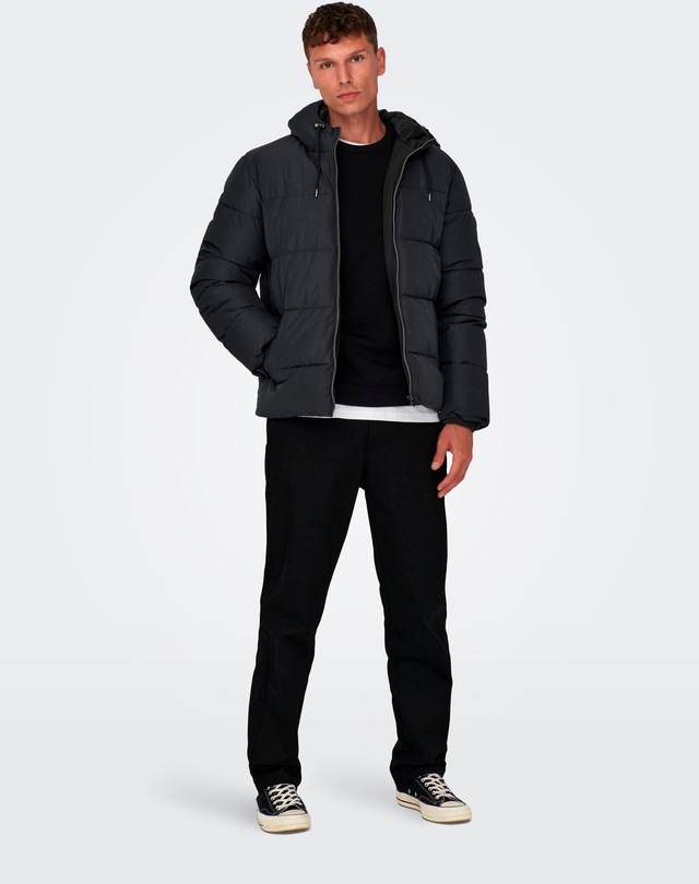 ONLY & SONS Steppjacke »ONSMARLON LIFE HOOD PUFFER JACKET OTW VD« mit Kapuze