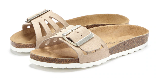 Elbsand Pantolette »Sandale, Mule, offener Schuh, Sommerschuhe, Lederpantolette« aus Leder mit weichem Korkfußbett