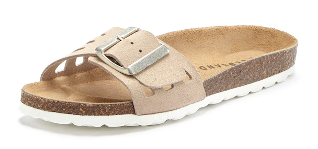 Elbsand Pantolette »Sandale, Mule, offener Schuh, Sommerschuhe, Lederpantolette« aus Leder mit weichem Korkfußbett